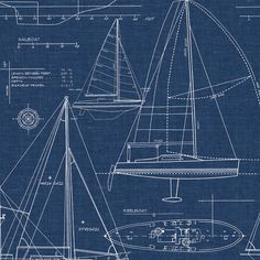 a blueprint drawing of a sailboat