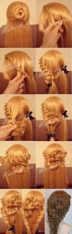 Rose Bud Flower Braid Hairstyle – Tutorial Sanggul Cepol, Flower Braid, Bud Flower, Flower Braids, Lindy Hop, Braid Hairstyle, Easy Hairstyle, Hair Tutorials Easy, Chic Hairstyles