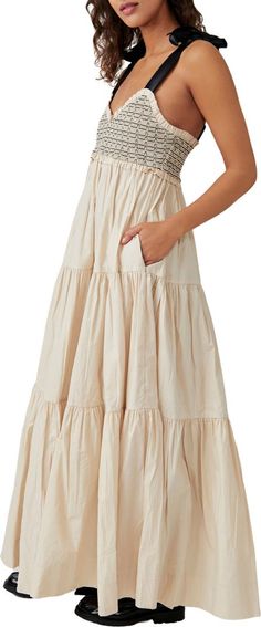 Free People Bluebell Smocked Bodice Tiered Maxi Sundress | Nordstrom