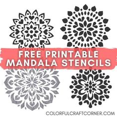 free printable mandal stencils from colorful craft corner for the holidays and christmas season