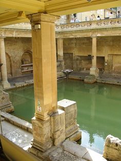 the inside of an old roman bath house