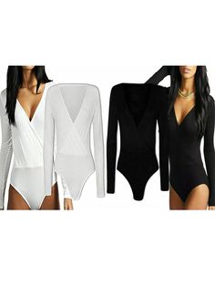 Product Specification Womens Plain V Neck Cross Wrap Over Plunge Bodysuit Top Ladies Plain Long Sleeve Leotard Top Item Conditions: New Womens Plain V Neck Cross Wrap Over Plunge Bodysuit Top  Ladies Plain Long Sleeve Leotard Top Very Good Quality Fabric To Use For All Occasions Ladies Plain Long Sleeve Stretchy Leotard Top Style: Leotard Bodysuit Theme: Active wear  Pattern: Plain Sleeve Type: Long Sleeve Neck Style: V Neck Type:  One-Piece Available Colors: Please See The Above Dropdown For Co Summer V-neck Bodysuit For Club, V-neck Stretch Bodysuit For Club, Stretch V-neck Bodysuit For Club, Spring Party One Piece With V-neck, Spring Party V-neck One Pieces, Stretch V-neck One Piece For Party, V-neck Bodysuit With Lined Body For Spring, Fitted V-neck Bodysuit For Club, Solid V-neck Bodysuit For Club