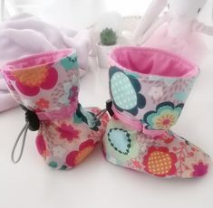 Cute Pink Handmade Booties, Spring Gift Booties With Soft Sole, Cute Handmade Pink Booties, Cute Soft Sole Booties As Gift, Pink Booties With Soft Sole As Gift, Pink Booties With Soft Sole For Gift, Cute Pink Booties As Gift, Cute Pink Booties For Gift, Pink Booties With Round Toe As Gift