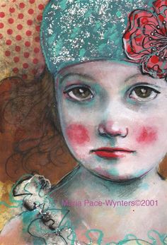 Seriously Five-ACEO  Open edition reproduction by Maria Pace-Wynters Different Kinds Of Art, Send In The Clowns, Figurative Artists, Watercolor Sketch, Mix Media, Childrens Art