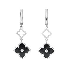 You're sure to love these elegant sterling silver black onyx and cubic zirconia flower drop earrings. You're sure to love these elegant sterling silver black onyx and cubic zirconia flower drop earrings.Click on this JEWELRY & WATCHES GUIDE to learn about fit, styles, materials and more! Length: 44 mm Backings: latch back Metal: sterling silver Plating: rhodium Finish: polished Packaging: boxedSTONE DETAILS Stone type: cubic zirconia, onyx Total weight: 1 ct. Center stone carat weight: 1/8 ct. C Black Diamond Watch, Diamond Watches Women, Diamond Bracelet Design, Flower Drop Earrings, Mother Of Pearl Necklace, Onyx Earrings, Leverback Earrings, Stunning Earrings, Floral Earrings