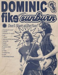 an old poster with two young men playing guitars