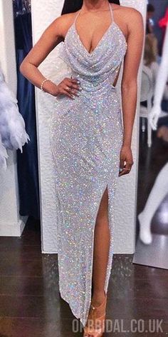 Sparkly Mermaid Sexy Backless Slit Sequin Prom Dresses, FC2211 #prom #promdress #2019prom #promdresses #eveningdresses #longpromdress Cute Prom Dresses, Block B, فستان سهرة, Prom Outfits, Formal Evening Dresses, Amelie, Kurt Cobain