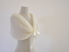 Ivory Bridal Cape Wedding Wrap Bridal Shrug by reflectionsbyds Handmade One-size Wedding Shawl, Handmade One Size Shawl For Weddings, Handmade One-size Shawl For Wedding, White Hand Knitted Shawl For Winter, White Hand Knitted Winter Shawl, White Hand-knitted Winter Shawl, White Hand Knitted Shawl For Wedding, Hand Knitted White Shawl For Wedding, White Winter Shawl As Gift