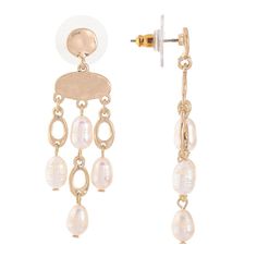 Complement your look with these Bella Uno Worn Gold Freshwater Cultured Pearl Chandelier Dangle Earrings. Click on this JEWELRY & WATCHES GUIDE to learn about fit, styles, materials and more! Complement your look with these Bella Uno Worn Gold Freshwater Cultured Pearl Chandelier Dangle Earrings. Click on this JEWELRY & WATCHES GUIDE to learn about fit, styles, materials and more! FEATURES Length: 53 mm x 18 mm Backings: post Nickel free Metal: alloy, zinc Plating: fine silver Finish: hammered P Elegant Metal Teardrop Earrings With Dangling Beads, Metal Pearl Drop Chandelier Earrings, Party Pearl Drop Chandelier Earrings, Metal Chandelier Earrings With Pearl Drop, Metal Teardrop Chandelier Earrings With Pearl Drop, Metal Drop Pearl Earrings With Dangling Beads, Metal Drop Earrings With Dangling Pearls, Pearl Chandelier, Fine Silver