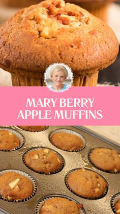 Mary Berry Apple Muffins Baking With Tea, Flour Porridge, Mary Berry Recipes Baking, Honey Bran Muffins, Apple Muffins Recipe, Muffin Cups Recipes, British Baking Show Recipes, Apple Muffin Recipes, Fruit Muffins