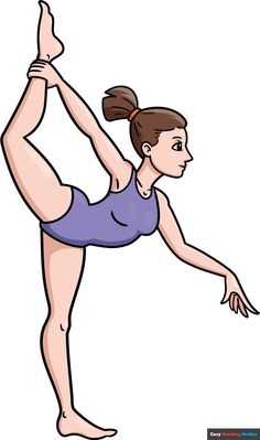 a woman in a blue leotard doing a handstand on one leg