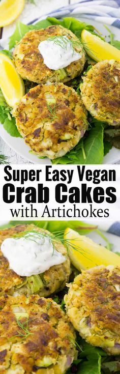 crab cakes with artichokes and yogurt are the perfect appetizer