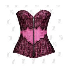 Pink/Black 3 Layer Overbust Corset With Eyelash Lace Overlay Indulge In The Luxurious Design Of This Pink And Black Overbust Corset, Featuring A Delicate Eyelash Lace Overlay And Trims That Add A Touch Of Elegance To Any Outfit. Crafted From High-Quality Brocade Fabric, This Corset Combines Strength With Style, Making It A Versatile Piece For Both Fashion And Function. Features: 3 Layer Construction: Offers Superior Support And Structure, Ensuring A Beautiful, Hourglass Silhouette. Eyelash Lace Elegant Pink Evening Corset, Black Corset With Zipper Closure, Pink Overbust Evening Corset, Pink Overbust Corset For Evening, Elegant Corset With Zipper Closure For Parties, Fitted Pink Corset, Pink Evening Corset, Fitted Gothic Pink Corset, Pink Fitted Gothic Corset