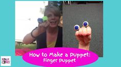 a woman holding up two fingers with fake balls in the shape of eyeballs on them