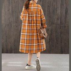 Beautiful blue plaid clothes For Women lapel Button Down shift Dresses Materials used: cotton blendedMeasurement:One size fits all for this item. Please make sure your size doesn't exceed this size: BUST-130cm length 96cm / 37.44"bust 130cm / 50.7"Waist 136cm / 53.04"hem 158cm / 61.62"Sleeve length 70cm / 27.3"Cuff 22cm / 8.58"We ship worldwide.Tracking numbers provided for all orders. Spring Cotton Plaid Long Sleeve Dress, Spring Long Sleeve Plaid Cotton Dress, Spring Long Sleeve Cotton Plaid Dress, Long Sleeve Plaid Cotton Dress For Fall, Long Sleeve Cotton Plaid Dress For Fall, Plaid Button-up Dress For Fall, Fall Button-up Plaid Dress, Casual Collared Plaid Dress, Fall Plaid Button-up Dress