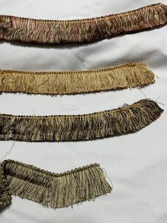 three different types of fringes on a white surface