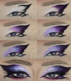 Simpul Dasi, Teknik Makeup, Diy Eyeshadow, Sparkly Makeup, Rainbow Makeup, Makeup Challenges, Makeup Tutorial Eyeshadow