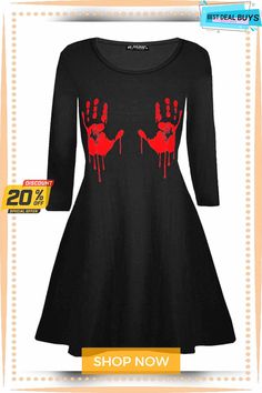 Halloween Long Sleeves High Waist Midi Dresses Halloween Vampire Style Long Sleeve Dress, Halloween Vampire Style Black Dress, Black Vampire Dress For Halloween, Vampire Style Long Sleeve Fall Dresses, Vampire Style Long Sleeve Dresses For Fall, Black A-line Halloween Dress, Casual Long Sleeve Halloween Dresses, Casual Halloween Dress For Costume Party, Casual Halloween Costume Party Dress