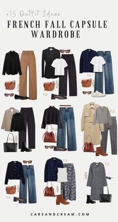 Winter Wardrobe Inspiration, France Wardrobe Capsule, Timeless Classic Style Outfit Ideas, Classic Pieces Fashion, Chic Travel Capsule Wardrobe, French Fall Outfits Casual, Winter Outfits For Paris Travel Wardrobe, Parisian Girl Style, Classy Fall Capsule Wardrobe