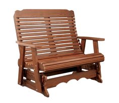 a wooden bench sitting on top of a white background