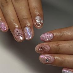 @mochibyhani • Instagram photos and videos Short Nails Ideas For Summer, Cool Funky Nails, Wrestling Nails, Short Nail Designs Summer 2024, Short Manicure Nails, Aesthetic Short Nails, Short Pink Nails, Short Nail Manicure, Natural Nail Designs