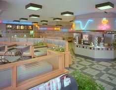 the interior of a fast food restaurant