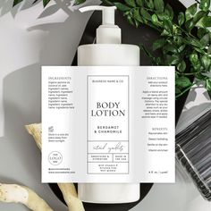 Minimalist cosmetic bottle wrapper label, featuring an apothecary inspired design in black and white with space for your product ingredients and directions. This fully editable waterproof product label (4” L x 3.5" H) can be used for body wash, lotions, shampoo, hand soap or any other product. Suitable for standard 8 OZ / 240ml cosmo, disk cap, pump, dropper or spray bottles but please verify size to ensure a good fit (you may even use it for some 4 OZ / 120ml bottles if the size allows). Body Lotion Packaging Design, Lux Body Wash, Skincare Shoot, Body Wash Packaging, Body Lotion Packaging, Product Ingredients, Feminine Wash, Bottle Label Design, Bottle Wrappers