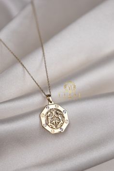 "ABOUT PRODUCT This is Real 14k Solid Gold Gemini Zodiac Necklacebeautifully designed and hand crafted with our associates to make this a special gift for your loved ones. Knowing the value of our customers, We prepare each piece with extra care and attention.  ITEM DETAILS Material: 14K Gold Approx:  2,90 gram with the chain, 2 gram Only  Pendant Available colors: Gold, Rose Gold, White Gold Available Sizes: 14\" to 20\" ✪ 14k Solid Gold ( Certification will be included with your order ) ✪Avail Anniversary Gold Plated Zodiac Sign Jewelry, Gold Zodiac Sign Jewelry For Anniversary, Luxury Gold Plated Zodiac Sign Jewelry, Luxury Gold-plated Zodiac Sign Jewelry, Luxury Zodiac Sign Jewelry For Anniversary, Luxury Gold-plated Zodiac Jewelry, Yellow Gold Zodiac Sign Jewelry For Anniversary, Yellow Gold Zodiac Jewelry For Anniversary, 14k White Gold Zodiac Sign Jewelry