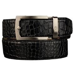 Nexbelt Dress Belt Black / Fits up to 45” waist Crocodile Embossed Black Dress Belt Golf Belt, Belt Style, Braided Belt, Dress Belt, Black Leather Belt, Black Fits, Black Belt, Belted Dress, Mens Belts