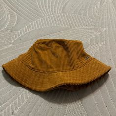 Never Worn Steve Madden Corduroy Bucket Hat Casual Brown Bucket Hat For Fall, Adjustable Brown Bucket Hat, Casual Corduroy Hat With Short Brim, Corduroy Bucket Hat, Steve Madden, Bucket Hat, Women Accessories, Hats, Yellow