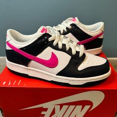 Welcome To My Listing! You’re Looking At Nike Dunk Low ‘Obsidian Fierce Pink’ Grade School Gs 6.5y (Fb9109-401) Brand New Defect- The Box Doesn’t Have The Lid Other Then That, The Sneaker Is Deadstock We’ve Been Selling On Multiple Platforms, For Over 6 Months, Trust Me, We Will Do Everything We Can To Make Sure You’re Happy. All Our Our Items Come From A Smoke Free Home. Please See Images For Further Details Regarding This Item. We Take As Many Detailed Photographs As Possible, However If You Have Any Questions Regarding Any Item Please Leave Me A Message And We Will Reply Within 24 Hours. We Run A Local Small Business Which Relies On Us Finding The Best Product And Ref Dunk Outfits, Pink And Black Nikes, Nike Waffle Racer, Colored Shoes, Pretty Shoes Sneakers, All Nike Shoes, Shoes Sneakers Jordans, Nike Waffle, Nike Air Shoes