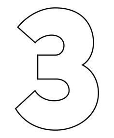 the number three is shown in black and white with no numbers to color on it