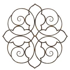 an intricate metal design on a white background