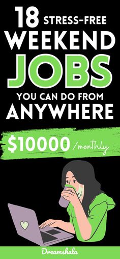 Want to make some extra cash with the best part-time jobs in weekends? Whether you're looking for remote opportunities or side hustle ideas that let you work from home, I’ve gathered the top gigs to boost your income. These roles are perfect for anyone needing flexible hours to make extra money. Start transforming your weekends into a profit-making time! #weekendjobs #parttimejobs #sidehustles #sidehustleideas Extra Money Jobs, Weekend Jobs, Typing Jobs, Data Entry Jobs