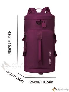 Bird in Bag - Travel Backpack with Dual Compartments for School and Travel, Water-Resistant and Multi-Functional. Color Violet, Violet Purple, Oversized Style, Classic Backpack, Fabric Pattern, Style Minimalist, Bag Travel, Bird In Bag, Travel Backpack