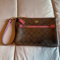 Clutch/Wristlet Has Removable Little Strap, In Great Condition. 2 Little Pockets Inside (Size Of License Or Credit Card). Great For Outings So You Don’t Have To Bring A Big Purse. Coach Clutch With Zipper Closure, Coach Purses Purple, Coach Black Wristlet With Removable Pouch, Coach Travel Wallet, Rectangular, Coach Wallet With Zipper Closure For On-the-go, Coach Wristlet, Wristlet Clutch, Fancy Bags, Coach Bags