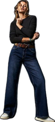 Classic Wide Leg Jeans For Work, Straight Fit Jeans For Workwear In Fall, Classic Workwear Jeans With Belt Loops, Classic Fall Workwear Jeans, Classic Jeans For Workwear In Fall, Workwear Jeans With Belt Loops For Fall, High Rise Jeans, Boho Clothing, Boho Outfits