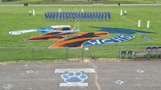 the dog park is decorated with dogs'paw prints