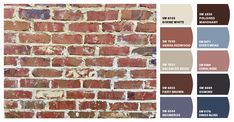 a brick wall is shown with different colors and textures in the same color palettes