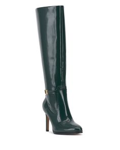 Make a stylish statement even when the temperatures drop with the Skylie boot. This leather knee high features gold-toned accents and skinny stilettos that command attention as you strut by. Extra Wide Calf Boots, Mallard Green, Chic Leather, Wide Calf Boots, Wide Calf, Mallard, Boot Shop, Boot Shoes Women, Vince Camuto