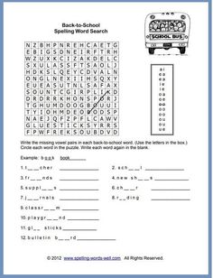 a worksheet with words and pictures to help students learn how to use the word search