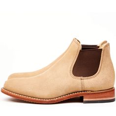 Selling These Gorgeous Tan, Suede(/Roughout) Chelsea Boots! (Size 7b) I Wore Them Maybe 6 Times, And The Main Reason I Am Selling Them Is Because They Are Too Narrow For My Thicc Flippers. There Is A Slight Imperfection And Very Minimal Wear On The Outer And Inner Soles, As You Can See In The Photos. Comes With Red Wing Shoe Bags. Beige Boots With Rubber Sole And Plain Toe, Beige Plain Toe Boots With Rubber Sole, Beige Plain Toe Boots With Leather Sole, Beige Leather Boots With Vibram Sole, Beige Slip-on Boots With Leather Sole, Shoes Cream, Red Wing Shoes, Wing Shoes, Cream Shoes