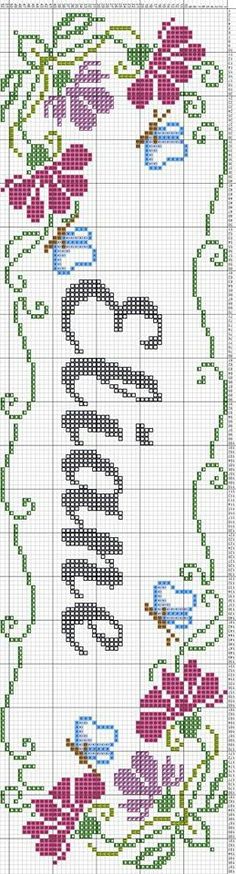 a cross stitch pattern with flowers on it