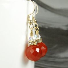 Carnelian Earrings, Gold Filled, Orange Dangle Earrings, Faceted Stone Drop Earrings, Autumn Wedding Elegant Carnelian Dangle Earrings, Elegant Carnelian Earrings For Gift, Elegant Carnelian Earrings Gift, Carnelian Gemstone Dangle Earrings, Red Faceted Carnelian Jewelry, Elegant Orange Carnelian Earrings, Orange Carnelian Gemstone Earrings, Red Carnelian Teardrop Earrings, Carnelian Dangle Jewelry With Matching Earrings