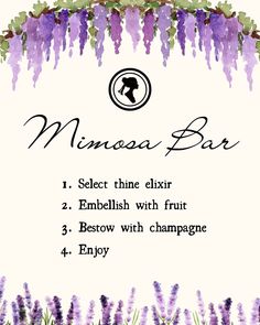 a menu with purple flowers and the words minnesota bar