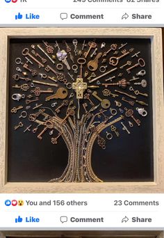 an image of a tree made out of keys on facebook with the caption'you and us others 23 comments share