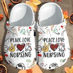 Introducing our Clogs Shoes – Clog Shoes Peace Love Nursing Custom Hand Heart Nursing Clogs Nurse Lovers Birthday Nurse’s Day Custom Crocs Shoes, Gifts For Mothers Day, Custom Crocs, Gifts For Mothers, Crocs Crocband, Nurses Day, Shoe Gifts, Crocs Shoes, Beach Shoes