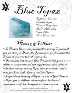 Blue Topaz Meaning, Topaz Meaning, Topaz Birthstone, Crystal Therapy, Crystal Healing Stones, Blue Topaz Stone, Crystal Meanings, Topaz Stone