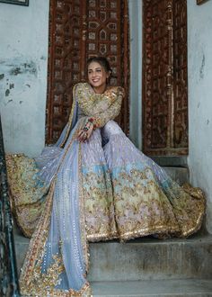 Indian gharara dress for wedding wear in blue color – Nameera by Farooq Blue Palazzo Set With Resham Embroidery For Wedding, Blue Palazzo Set With Dupatta For Wedding, Blue Palazzo Set With Dabka Work For Reception, Blue Anarkali Sharara With Dupatta, Blue Palazzo Saree Set For Wedding, Wedding Blue Palazzo Set In Saree Style, Designer Blue Sharara With Zari Work, Blue Floor-length Palazzo Set For Wedding, Blue Sharara With Sheer Dupatta For Eid