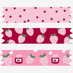 three different strawberry patterns on pink and red background, pattern, fruit png and psd